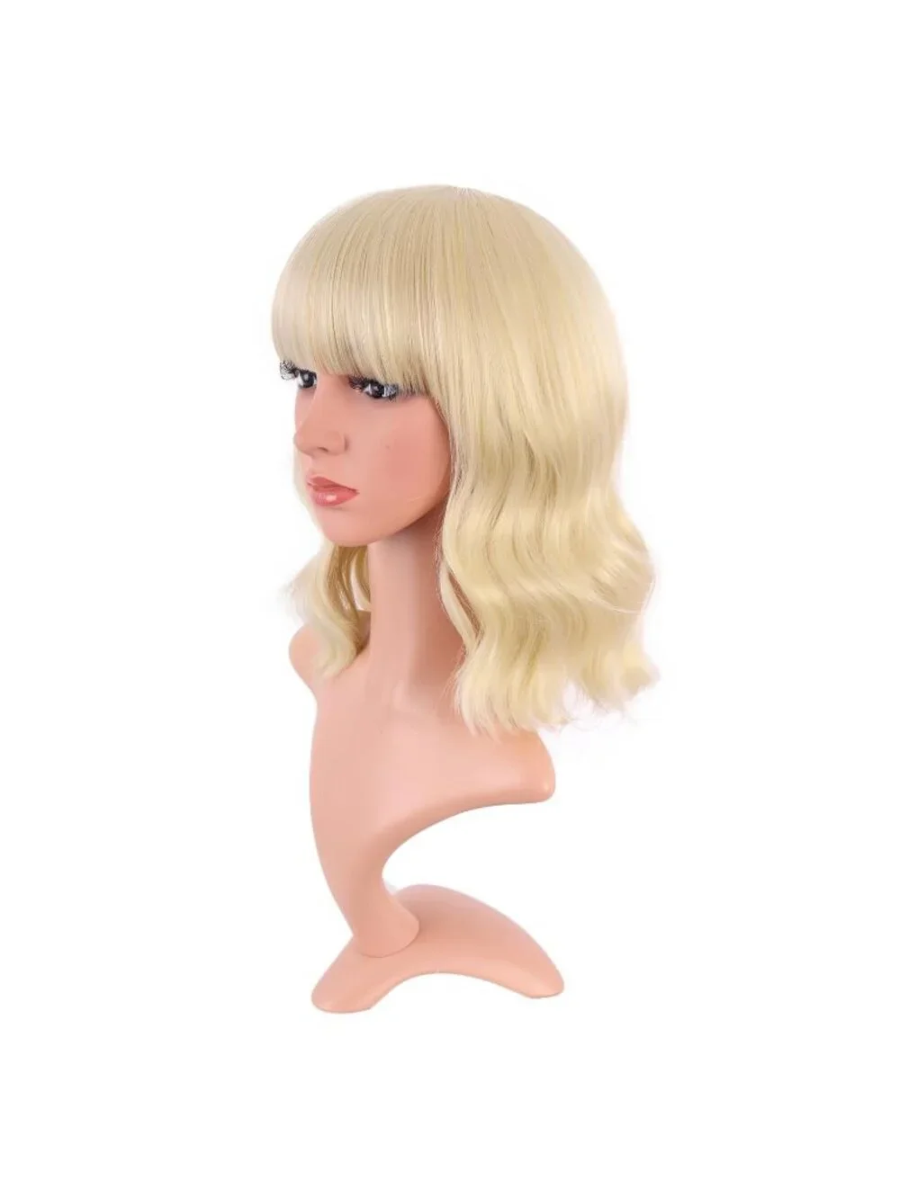Women Mixed Blonde 14 Inch Fresh Bright Synthetic Ordinary Short Wavy Curly Wigs